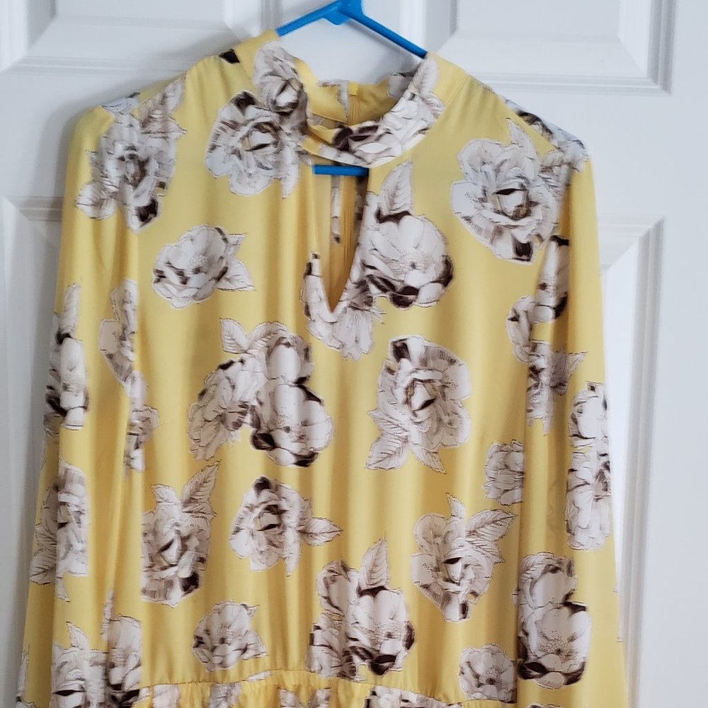 Yellow and White Floral Summer Romper - Size 10